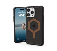 URBAN ARMOR GEAR Plyo Custodia compatibile con Apple iPhone 15 Pro Max [Ricarica wireless / carica magnetica compatibile, Angoli morbidi, Bordo rialzato] nero/Bronzo