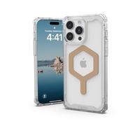 URBAN ARMOR GEAR Plyo Custodia compatibile con Apple iPhone 15 Pro Max [Wireless Charging/Magnetic Charging Compatibile,Anticaduta Air-Soft Angoli rialzati] Ice (trasparente) / Oro