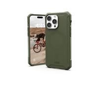 Urban Armor Gear Essential MS Case compatibile con la custodia di Apple iPhone 15 Pro [50% materiale riciclato, Ricarica wireless/carica magnetica ottimizzata, 4,6m protezione] verde oliva