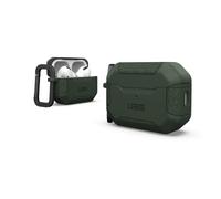 URBAN ARMOR GEAR Scout - Custodia per Apple AirPods Pro 2022 [Wireless Charging Compatibile/Status LED visibile, TPU testurizzato, moschettone rimovibile] Oliva