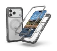 Urban Armor Gear Trooper MS Case compatibile con Apple iPhone 17 Pro Max Custodia (Ricarica wireless/magnetica, Protezione da cadute da 7,6 metri) cenere (grigio) / trasparente