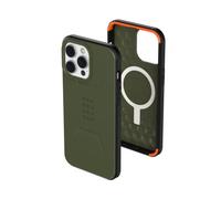 Urban Armor Gear UAG Custodia Civilian compatibile Apple iPhone 14 Pro Max [Compatibile ricarica wireless/ricarica magnetica, custodia mobile resistente agli urti, bordo rialzato] Verde oliva