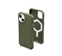 URBAN ARMOR GEAR Essential MS Case compatibile con Apple iPhone 15 Plus [50% di materiale riciclato, Ricarica wireless / carica magnetica ottimizzata, 4,6m protezione] verde oliva