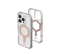 Urban Armor Gear Custodia Plyo MS compatibile con Apple iPhone 16 Pro (Ricarica wireless/magnetica compatibile, angoli Air-Soft a prova di urto, bordo rialzato) ghiaccio (trasparente) / oro rosa