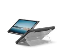 URBAN ARMOR GEAR UAG - Custodia protettiva robusta e trasparente con cavalletto integrato multi-angolo e portapenne, di grado militare, a prova di caduta, colore: ghiaccio e cenere