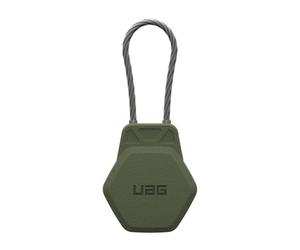 URBAN ARMOR GEAR UAG - Custodia rigida progettata per AirTag - Custodia rigida per AirTag con cavo metallico per chiavi, bagagli e borse, custodia protettiva anti-smarrimento ultra sicura per GPS