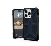 Urban Armor Gear UAG Monarch Custodia compatibile Apple iPhone 14 Pro [Compatibile con la ricarica wireless, protezione standard militare a 5 strati, bordi rialzati] Nero/Blu
