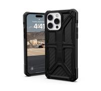Urban Armor Gear UAG Monarch Custodia compatibile Apple iPhone 14 Pro Max [Compatibile con la ricarica wireless, protezione standard militare a 5 strati, bordi rialzati] Nero/Carbon