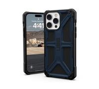 Urban Armor Gear UAG Monarch Custodia compatibile Apple iPhone 14 Pro Max [Compatibile con la ricarica wireless, protezione standard militare a 5 strati, bordi rialzati] Nero/Blu