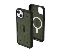 Urban Armor Gear UAG Pathfinder Custodia compatibile con Apple iPhone 14 Plus [Ricarica wireless (Qi) / magnetico compatibile, Protezione dalle cadute standard militare] verde oliva