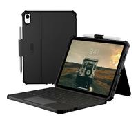 URBAN ARMOR GEAR Rugged - Custodia per tastiera USB-C con trackpad multi-touch (iPad 11/iPad 10.9/iPad Air 11, ricarica pass-through, connettore audio da 3,5 mm, supporto per penna), colore: Nero