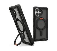 Urban Armor Gear Plasma XTE Case per Apple iPhone 17 Kickstand Custodia (Ricarica wireless/carica magnetica, Apribile, Protezione da cadute da 6 metri) nero/arancio pop