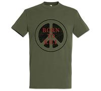 Urban Backwoods Born To Kill Peace Sign Uomo T-Shirt Marrone Taglia L