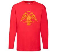 Urban Backwoods Byzantium Eagle Flag II T-Shirt a Manica Lunga Long Sleeve Rosso Taglia M