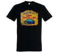 Urban Backwoods Camp Crystal Lake Vintage Sign Uomo T-Shirt Nero Taglia S