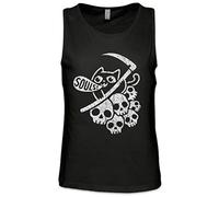 Urban Backwoods Cat Reaper I Men Uomo Canotta Tank Top Vest Nero Taglia M