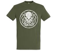 Urban Backwoods Circle Logo Cthulhu Uomo T-Shirt Marrone Taglia L