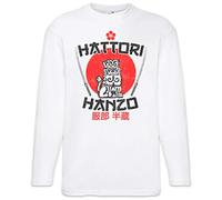 Urban Backwoods Hattori Hanzo T-Shirt a Manica Lunga Long Sleeve Bianco Taglia M