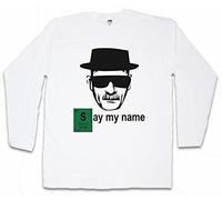 Urban Backwoods Say My Name T-Shirt a Manica Lunga Long Sleeve Bianco Taglia XL