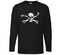Urban Backwoods Skull & Crossbones T-Shirt a Manica Lunga Long Sleeve Nero Taglia XL