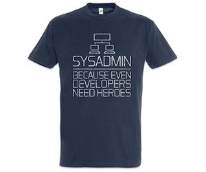 Urban Backwoods Sysadmin Because Even Developers Need Heroes Uomo T-Shirt Blu Taglia 5XL