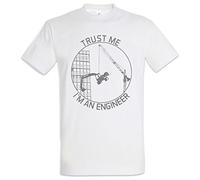 Urban Backwoods Trust Me, I'm An Engineer Uomo T-Shirt Bianco Taglia XL