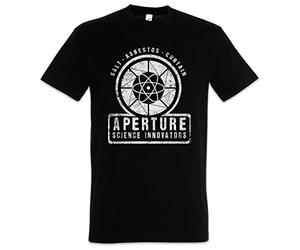 Urban Backwoods Vintage Aperture Science Innovators Uomo T-Shirt Nero Taglia L