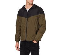 Urban Classics 2-Tone Tech Windrunner, Giacca, Uomo, Multicolore (Black/Dark Olive 01338), XXL