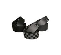 URBAN CLASSICS 3 Cinture Unisex, Set Cinture con Fibbia Scorrevole in Metallo, Mimetica, Cintura a Scacchi, Lunghezza S/M: 115cm, L/XL: 135cm