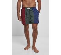 Urban Classics 3-Tone Pantaloncini da bagno bordeaux/verde scuro M Rosso