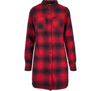 Urban Classics Vestito Donna Camicia a quadri Blu scuro/Rosso XS Blu