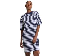 Urban Classics Tb6828-ladies Oversized Striped Tee Dress Vestito, Bianco/Blu Scuro, L Donna