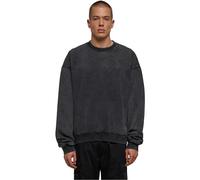 Urban Classics Acid Washed Crew Maglia di Tuta, Black, XXXXL Uomo