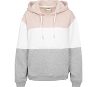 Urban Classics Bambini Felpa con cappuccio Ragazze Oversize 3-Tone Hoody Lightrose/White/Grey 122/128 Rosa