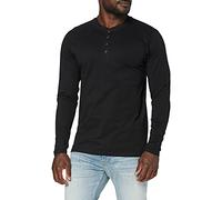 Urban Classics Basic Henley L/S Tee, Maglia di Tuta Uomo, Nero, XS