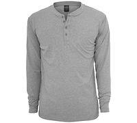 Urban Classics Basic Henley Uomo Maglia Maniche Lunghe grigio XXL 90% cotone, 10% viscosa Regular