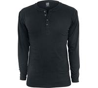 Urban Classics Basic Henley L/S Tee, Maglia di Tuta Uomo, Nero (Black 7), XL