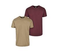 Urban Classics Basic Tee 2-Pack, T-shirt, Uomo, Multicolore (Khaki+Redwine), 4XL