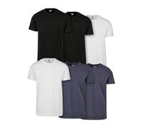 Urban Classics Basic Tee 6-Pack, T-Shirt Uomo, Nero/Bianco/Bianco/Nero/Nero/Verde Vy, 5XL