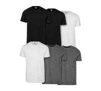 Urban Classics Basic Tee 6-Pack, T-Shirt Uomo, Nero/Nero/Bianco/Bianco/Chrcl/Chrcl, 5XL
