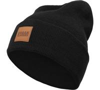 Urban Classics Beanie Leatherpatch Long Beanie Einheitsgröße Nero