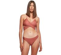 Urban Classics Bikini da Donna, Set Bikini da Donna, Costume da Bagno in Due Pezzi, con Top Legato, Taglie XS - XL, Terracotta, M