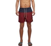 Urban Classics Block Swim Shorts, Pantaloncini da Bagno, Uomo, Nvy/Burgundy, XS