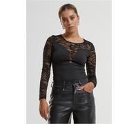 Urban Classics Body donna in pizzo a collo tondo TB7089 XS Nero