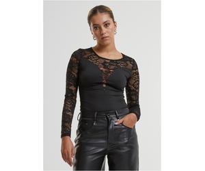 Urban Classics Body donna in pizzo a collo tondo TB7089 XS Nero
