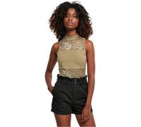 URBAN CLASSICS Body Donna in Pizzo, Top in Pizzo Sexy Smanicato per Donna, Collo a Lupetto, Body Colore khaki, Taglia S