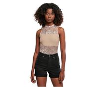URBAN CLASSICS Body Donna in Pizzo, Top in Pizzo Sexy Smanicato per Donna, Collo a Lupetto, Body Colore softtaupe, Taglia 5XL