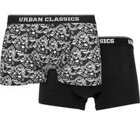 Urban Classics Boxer biologici 2 pezzi dettaglio AOP/nero XXL Nero