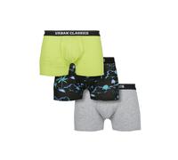 Urban Classics Boxer-Confezione da 3 Pantaloncino, Island AOP+Lime+Grigio, M (Pacco da 3) Uomo