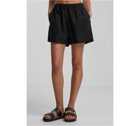Urban Classics Ladies Linen-Boxer Misti Pantaloncini, Nero, S Donna